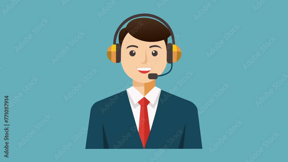 businessman with headset avatar character vector illustration