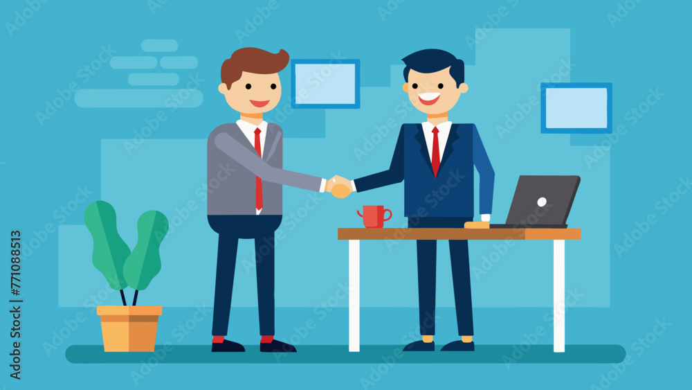  business partners  handshake of two businessmen vector illustration