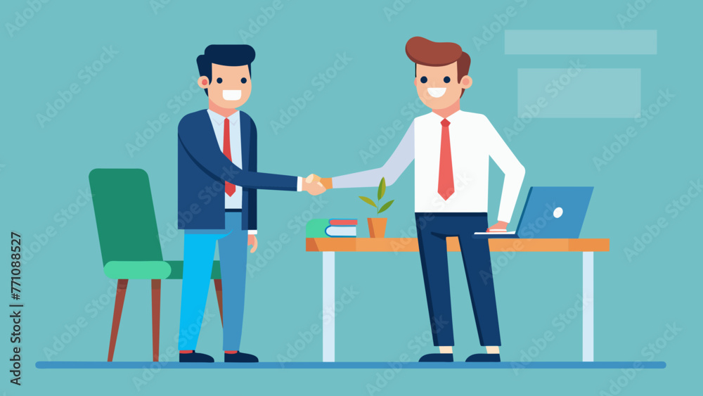  business partners  handshake of two businessmen vector illustration