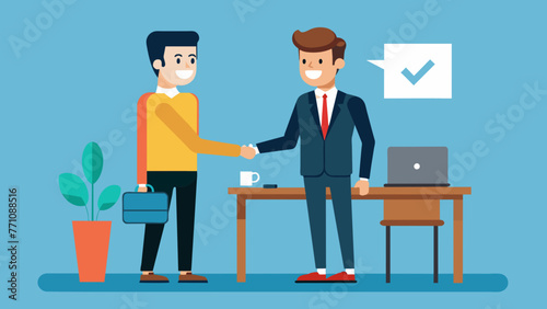  business partners handshake of two businessmen vector illustration