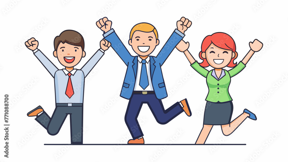 jump business people celebrating vector illustration jump business people celebrating vector illustration