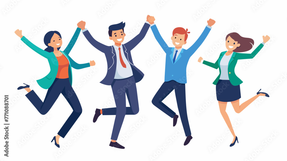 jump business people celebrating vector illustration