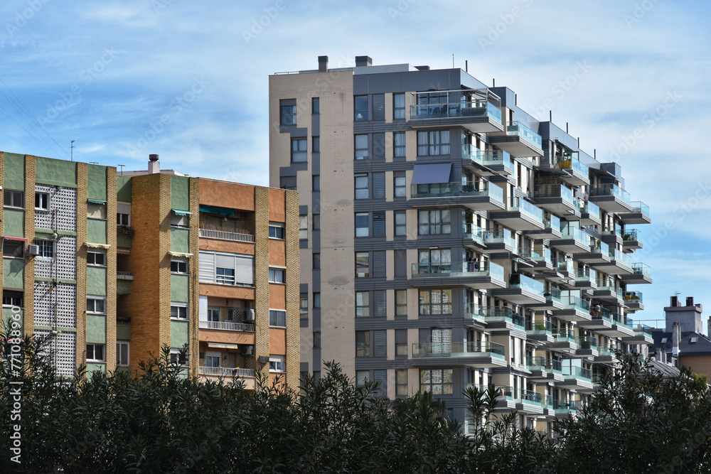 Modern apartment building in central Valencia, Spain Modern apartment building in central Valencia, Spain