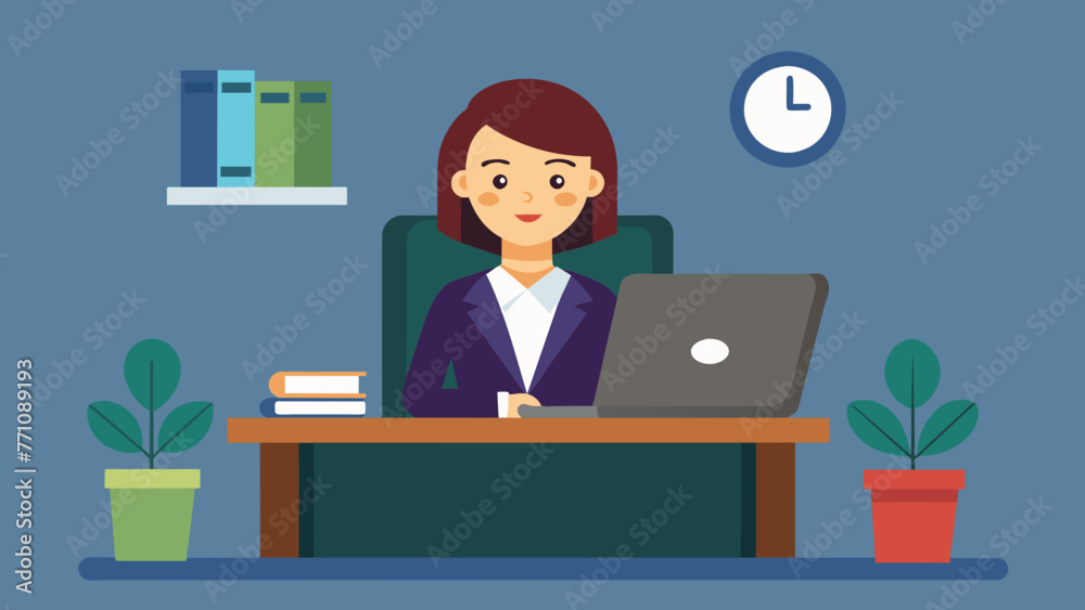 office worker silhouette vector illustration