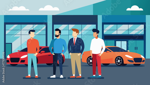 car dealer men silhouette vector illustration