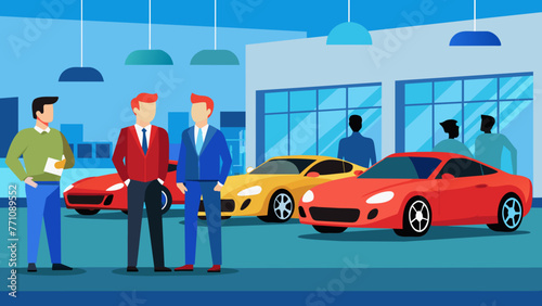 car dealer men silhouette vector illustration