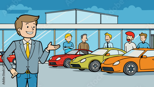 car dealer men silhouette vector illustration