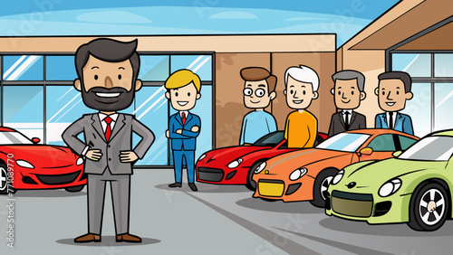 car dealer men silhouette vector illustration