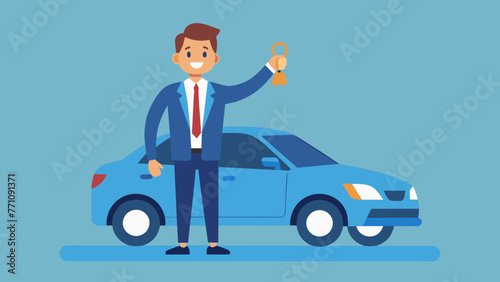 standing by car silhouette vector illustration © Shiju Graphics