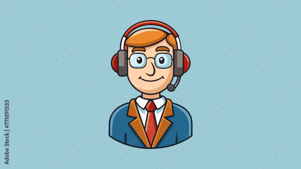 headset avatar character silhouette vector illustration