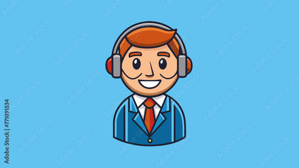 headset avatar character silhouette vector illustration