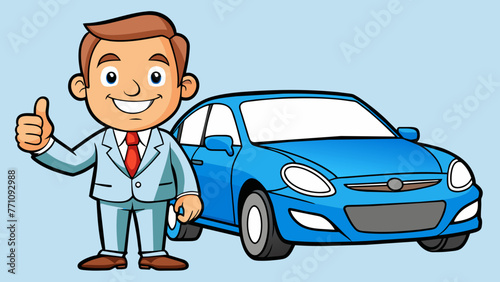 car salesman silhouette vector illustration
