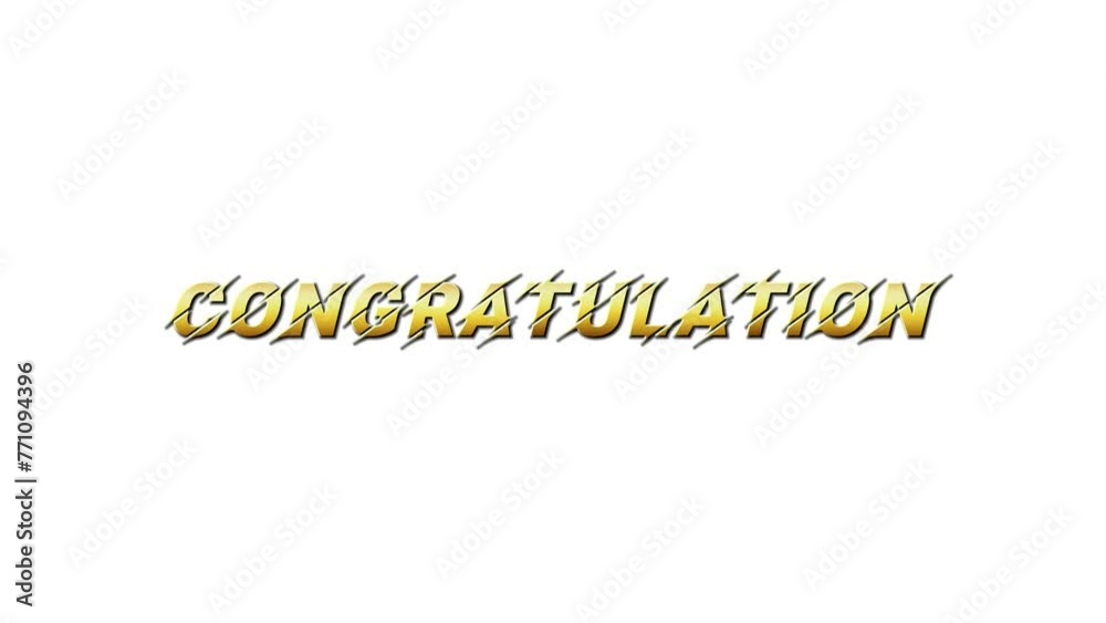 Congratulation Text Animation Isolated White Background Congratulation Text Animation Isolated White Background