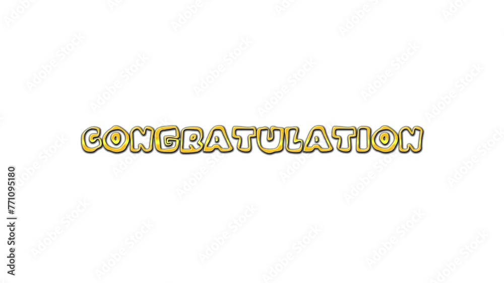 Congratulation Text Animation Isolated White Background Congratulation Text Animation Isolated White Background