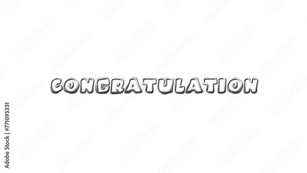 Congratulation Text Animation Isolated White Background Congratulation Text Animation Isolated White Background