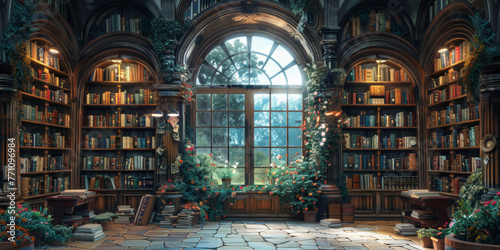 interior library background