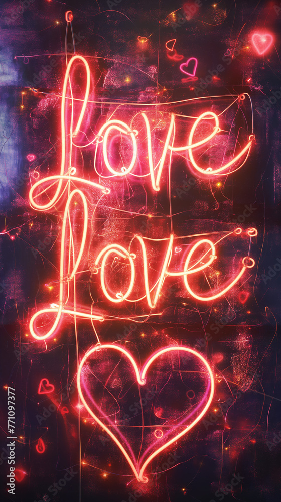 love - neon sign - Embrace of Light: The love - neon sign - Embrace of Light: The