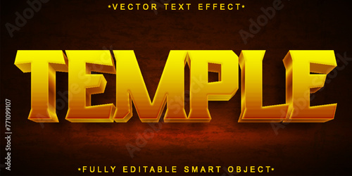 Historic Temple Vector Fully Editable Smart Object Text Effect © HUMA