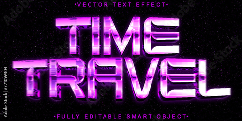 Purple Time Travel Vector Fully Editable Smart Object Text Effect