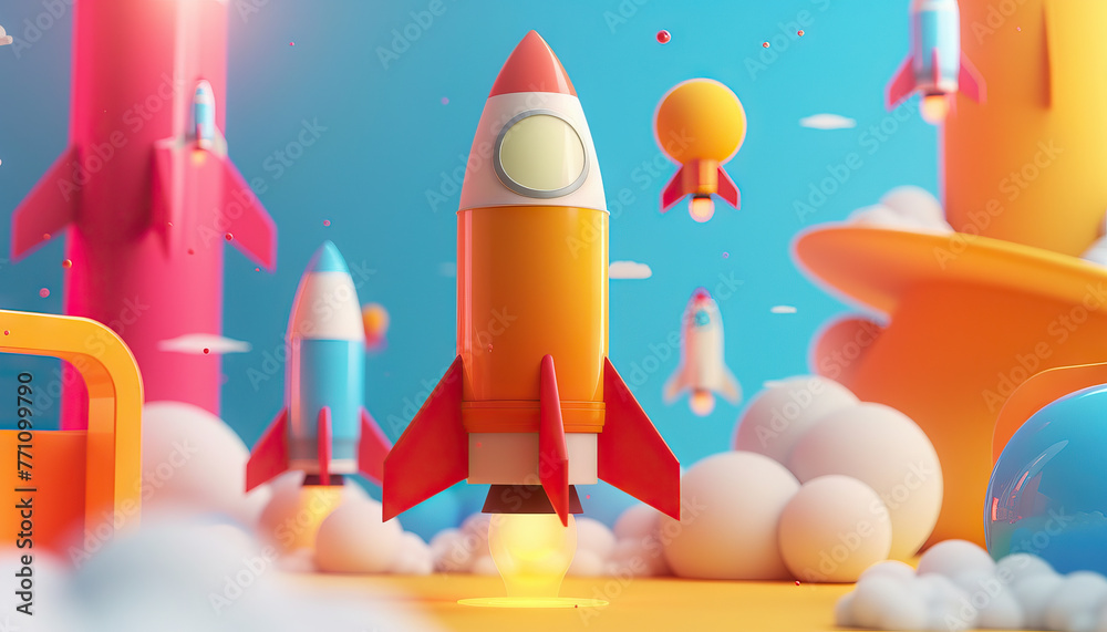 Product Launch Strategy: Illustrate product managers planning launches, conducting market research, and executing go-to-market strategies for successful product releases - obrazy, fototapety, plakaty 