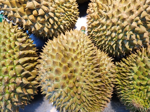 Durians sold in modern supermarket