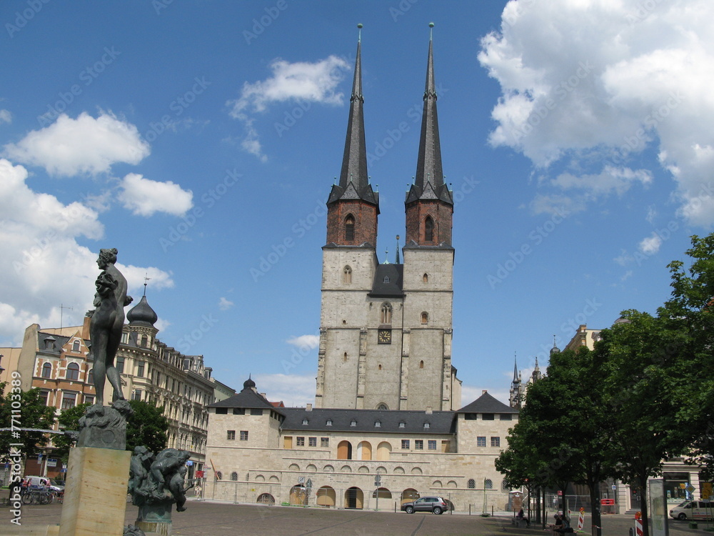 Marktkirche und Hallmarkt in Halle an der Saale