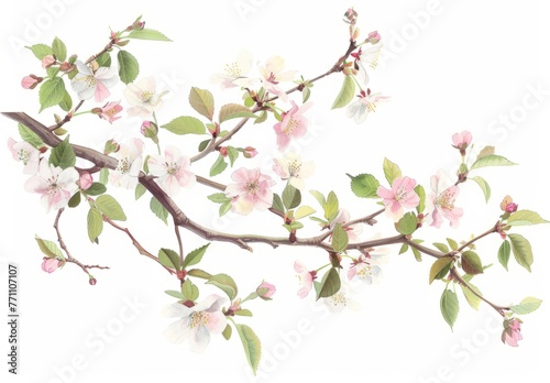 Springtime Florals: foral clip art depicting blooming flowers, budding branches, and fresh foliage © Лена Шевчук