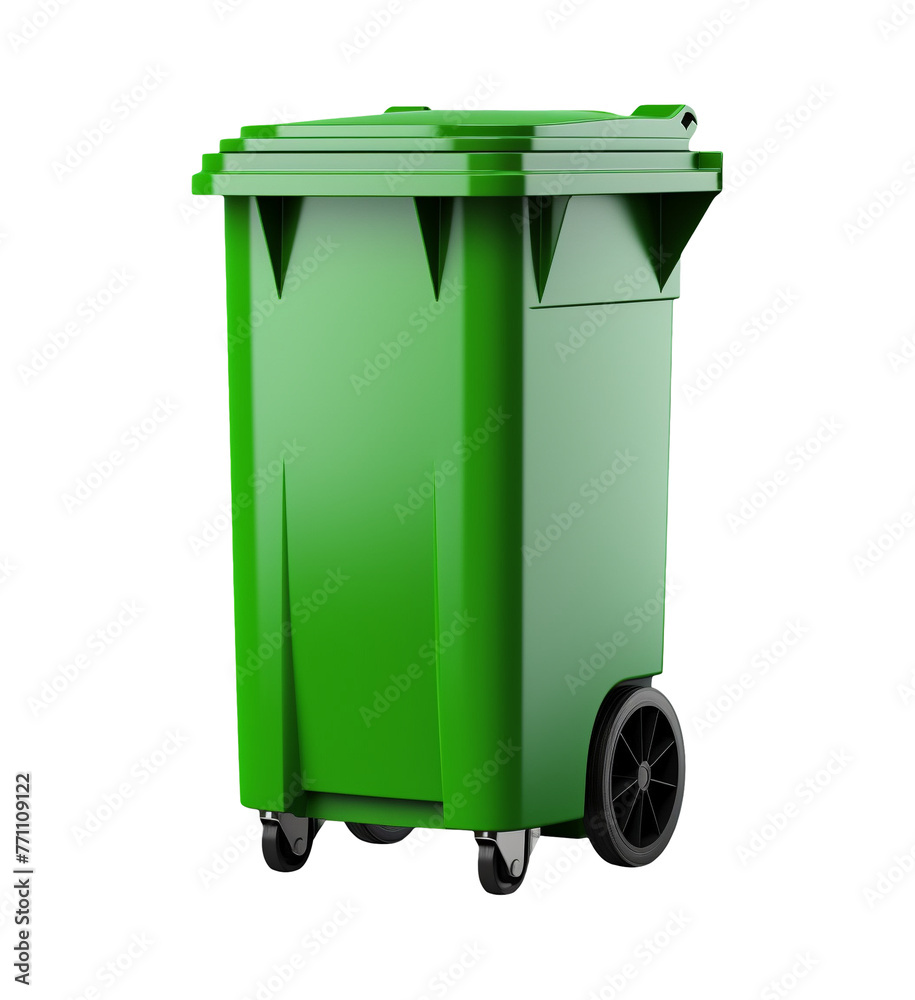 green garbage bin isolated green garbage bin isolated