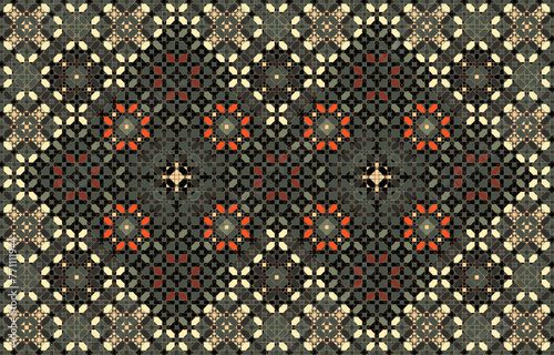 Minimalist mosaic, Arabic seamless geometric pattern, New and unique Islamic design, Moroccan motif. creative modern shape, rectangular rug 