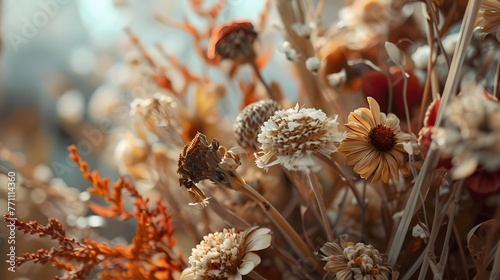 Close-up of dry flowers bouquet