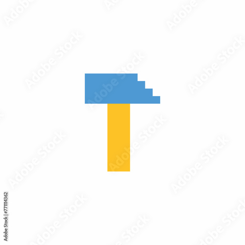 8 bit Pixel Art Style Hammer icon