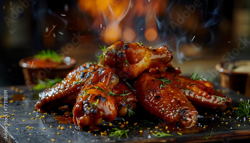 Served Spicy and Tangy Buffalo Wings, Perfect for Game Day Snacks or Casual Gatherings