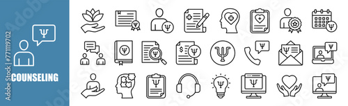 COUNSELING icon set for design elements	