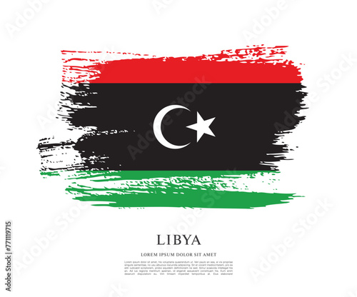 Flag of Libya vector illustration