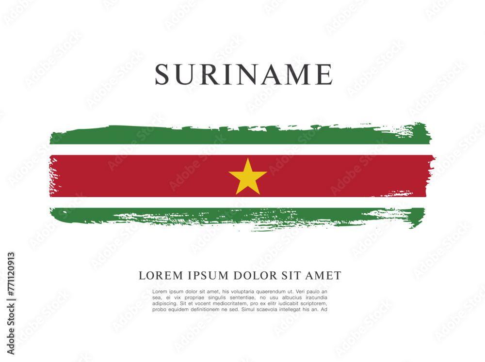 Fototapeta premium Vector illustration design of Suriname flag
