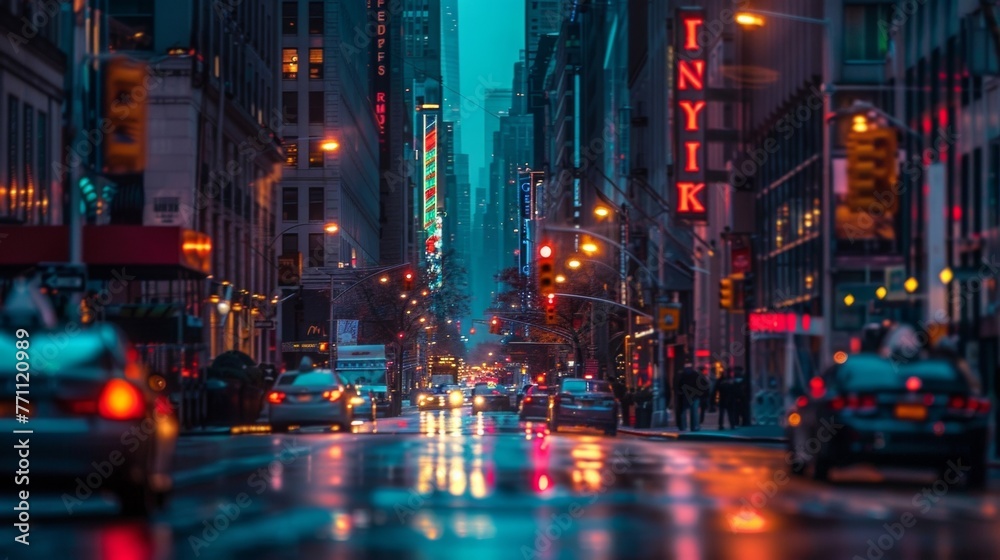 As night falls the city takes on a newfound sense of serenity with the bright lights of the buildings and bustling streets now muted and peaceful. A beautiful balance between As night falls the city takes on a newfound sense of serenity with the bright lights of the buildings and bustling streets now muted and peaceful. A beautiful balance between