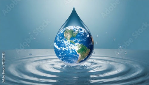 地球の水滴 - クリーンな未来を映す惑星の祈り