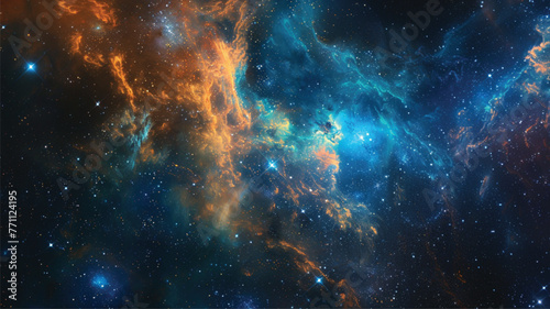 Nebula and galaxies in space. Abstract cosmos galaxy background