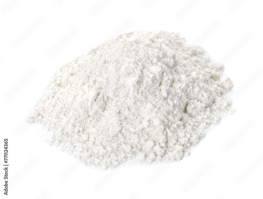 Pile of baking powder isolated on white Pile of baking powder isolated on white