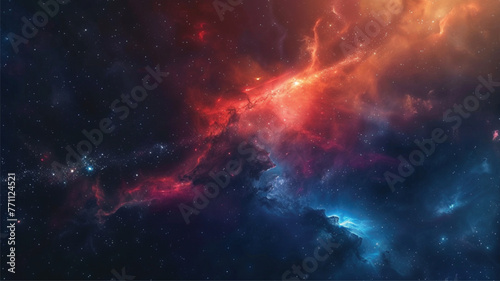 Nebula and galaxies in space. Abstract cosmos galaxy background