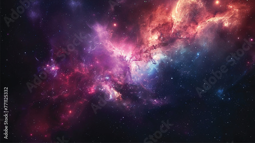 Nebula and galaxies in space. Abstract cosmos galaxy background