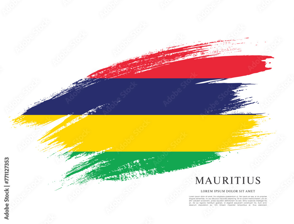 Obraz premium Vector illustration design of the Republic of Mauritius flag