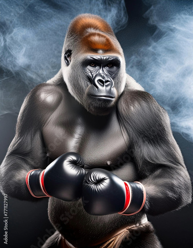 gorille boxeur