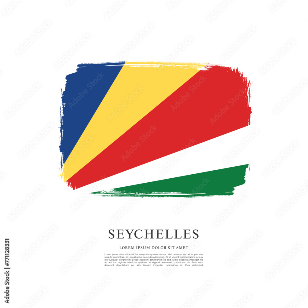 Obraz premium Vector illustration design of the Republic of Seychelles flag layout