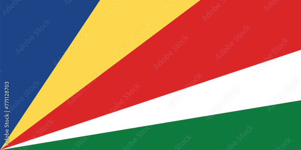 Vector illustration design of the Republic of Seychelles flag layout