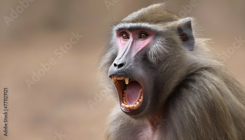 a-baboon-using-its-vocalizations-to-warn-the-group- 2 photo