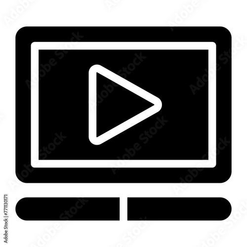 video tutorial glyph icon