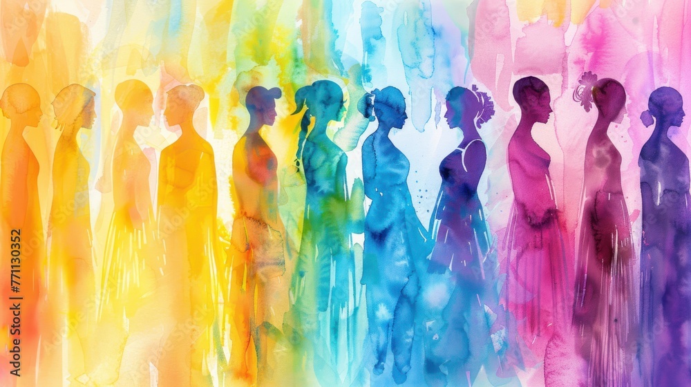Silhouettes of people. Ethnic and national diversity. Silhouettes of people. Ethnic and national diversity.
