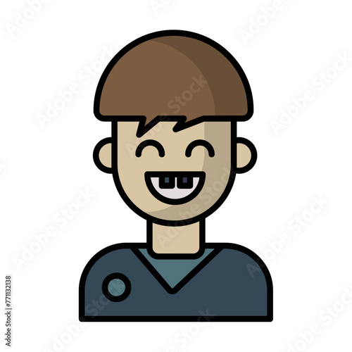 worker icon, Animation of a child smiling happily. This content is suitable for how important it is to maintain healthy teeth
