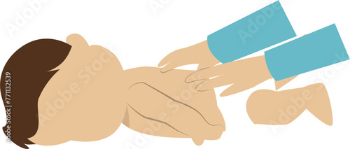 Baby spa and massage illustration 